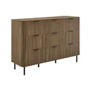 Kayla Chest Dresser Tallboy 9 drawers walnut woodgrain