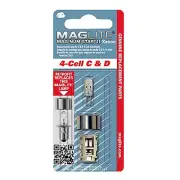 4 CELL D OR C MAGLITE FLASHLIGHTS XENON REPLACEMENT LAMP, BULB, 1 PCS.