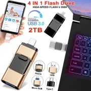 4 in 1 2TB Memory Photo Stick USB 3.0 Flash Drive Type for iPhone Android iPad