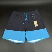 Patagonia Hydropeak 16" Santa Cruz Block Pitch Blue Volley Shorts Men's Sz S - M