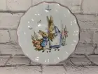 Peter Rabbit Dinner Plates Set Of 3 Beatrix Potter Scalloped Pink Ceramic 10.5”