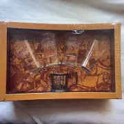 NIB Set of Four Flair Coke Glasses and Pewter Holder 1974 Reproduction