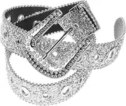 [BESPORTBLE] Fashion Rhinestone Belt for Women Sparkly Wide Waist Belt with Shimmering Rhinestone Accents for Dresses and Jeans Wedding Dress Accessories