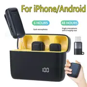 2 Mic Wireless Lavalier Microphone for Android iPhone iPad With Charging Case