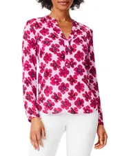 Nic+Zoe In Bloom Split Neck Top