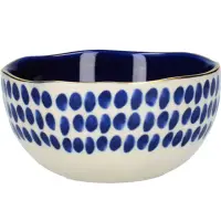 在飛比找momo購物網優惠-【CreativeTops】靛藍餐碗 波點10.5cm(飯碗