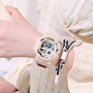 楊紫同款手表少女ins防水電子表多功能學生電子表鬧鐘計時器夜光