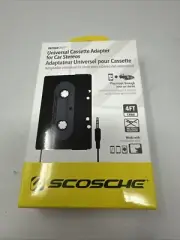 Scosche Universal Cassette Adapter 4ft Long Cord - Phone To Car Stereo Radio AUX