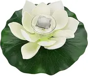 KOSDFOGE Solar Powered Multi Colored LED Lotus Flower Lamp, RGB Water Resistant Outdoor Floating Pond Night Light, Waterproof Changing Waterproof for Garden Pool Party Gift(Multicoloured White)
