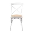 TERI WHITE BIRCH CROSSBACK CHAIR DINING CHAIR RATTAN SEAT WHITE