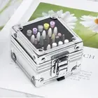 25 Slots Aluminum Nail Art Grinding Head Bit Holder Displaying Storage Box .ac