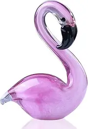 Glass Figurine, Hand Blown Glass Flamingo, Souvenir, Handmade Art Decor, Pink Flamingo