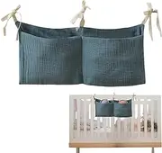 Bedside Diaper Caddy - Crib Toys Storage - Lightweight Nursery Organization for Books Milk Bottles Wipes Tissues Accessories