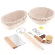 Bread Proofing Baskets Set of 2, 10 inch Oval & 8.5 inch Round Dough Proofing...