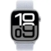 Apple Watch Series 10 42mm Silver Aluminium Case GPS + Cellular Sport Loop (Blue)