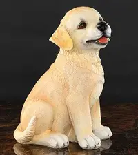 在飛比找Yahoo!奇摩拍賣優惠-7400A 歐式 拉布拉多狗擺件 可愛仿真拉布拉多狗狗工藝品