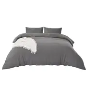 Duvet Doona Quilt 1800TC Cover Set Pillowcase Bed Charcoal