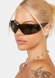[Good Times Eyewear] Green Dynamite Shield Sunglasses