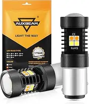 Auxbeam 1157 LED Bulbs 1157 Switchback Dual Color Bulbs 1157A 2057 2357 7528 BAY15D White and Amber Bulb for Turn Signal Lights DRL Parking Lights, Need Resistors to Avoid Possible Hyper Flash