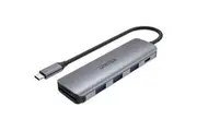 Unitek 6-in-1 Multi-Port Hub with USB-C Connector Includes 3 x USB-A Ports - SD