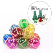 Nautical Fish Float String Lights Set of 10 LED Ball Nautical Float Lights