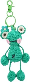 [AKOOSY] Cute Crochet Frog Keychain for Women Unique Yarn Pendant Accessory for Bags and Purses Adorable Soft Keychain Decoration Creative present for