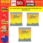 3x 2 Scrub Daddy Dish Daddy Soap Dispensing Dish Wand Refills Yellow NEW AU