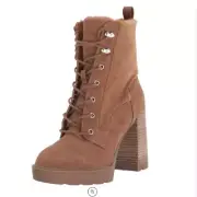 Dolce Vita Dixy Chunky Western Boho Block Heel Tan Lace Up Combat Boot Size 9
