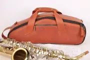Alto Saxophone Gig Bag Genuine Crazy Horse Leather Lightweight Bag for Alto Sax