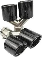 Y-type rolled edge carbon fiber exhaust Tip muffler tail throat modification 63-76mm double out Compatible For bmw f10 e90(66mm out 76mm)