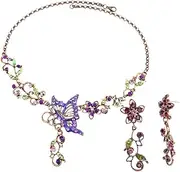 [SAFIGLE] Fashion Earrings Set Necklace Butterfly Flower Design Creative Dangler Necklaces Random Color