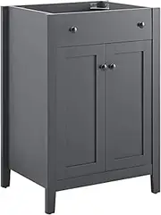 Modway EEI-3875-GRY Nantucket Bathroom Vanity Cabinet, 24" Sink Basin Not Included, Gray