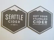 Beer Pub Coaster ~ SEATTLE Cider Co ~ WASHINGTON State ~ Not Your Standard Cider