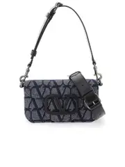 Valentino Garavani Mini Toile Iconographe Loco Shoulder Bag in Denim-Effect Jacquard Fabric