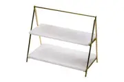 Tempa Emerson Marble Stainless Steel 40cm Serving Tower Tray Display Stand White