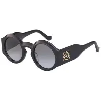 在飛比找Yahoo奇摩購物中心優惠-LOEWE 圓框 復古 太陽眼鏡(黑色)LW40081U