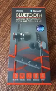Sentry Bluetooth Wireless Rechargeable Stereo Buds W/In-Line Mic(RED) (BT250)