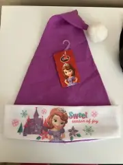 Disney Sofia The first “season of joy” Santa Hat Christmas Party Cap - Brand New