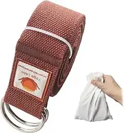 8ft Cotton Yoga Strap for Stretching with a D-Ring, Thick Cotton Nylon Yoga Belt with Extra Safe Metal Loops with Bag Set, 250g Nylon Durable Fitness Stretch Belt with Buckle As Physcial Therapy Bands