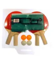 4 Player Family Table Tennis Ping Pong Set with 4 Balls & Net/Post