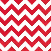 Chevron Apple Red Large Lunch Napkins 16pk
