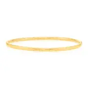 9ct Yellow Gold Silver Filled Patterned Diamond Bangle
