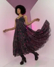 BlackMilk Sailor Moon Roses Tuxedo Mask Sheer Midaxi Dress Size XX-Small XXS NEW