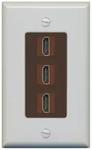 RiteAV 3 Port HD 2.0 Decorative Wall Plate 1 Gang [Gray/Brown]