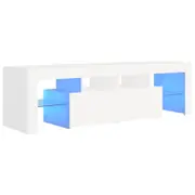vidaXL TV Cabinet with LED Lights White TV Stand Unit HiFi Cabinet Furniture