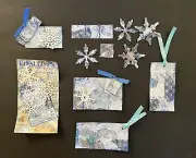 #2689 WINTER SNOW handmade clusters tags ephemera junk journal scrapbook -Tonya
