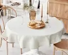 100% linen tablecloth round 59 Inches - stonewashed linen table cloth round