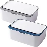 Wet Wipes Dispenser Box, 2PCS 7.5x5.1x3 Inch Plastic Baby Wipes Dispenser with Leakproof Lid, Wet/Dry Tissue Paper Box with Non Slip Base for Office, Home.-