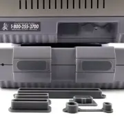 Super Nintendo SNES Console Port Dust Protectors 3D Printed - 5pc Set Gray/Grey