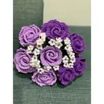羊毛紫玫瑰花束(手工製作)